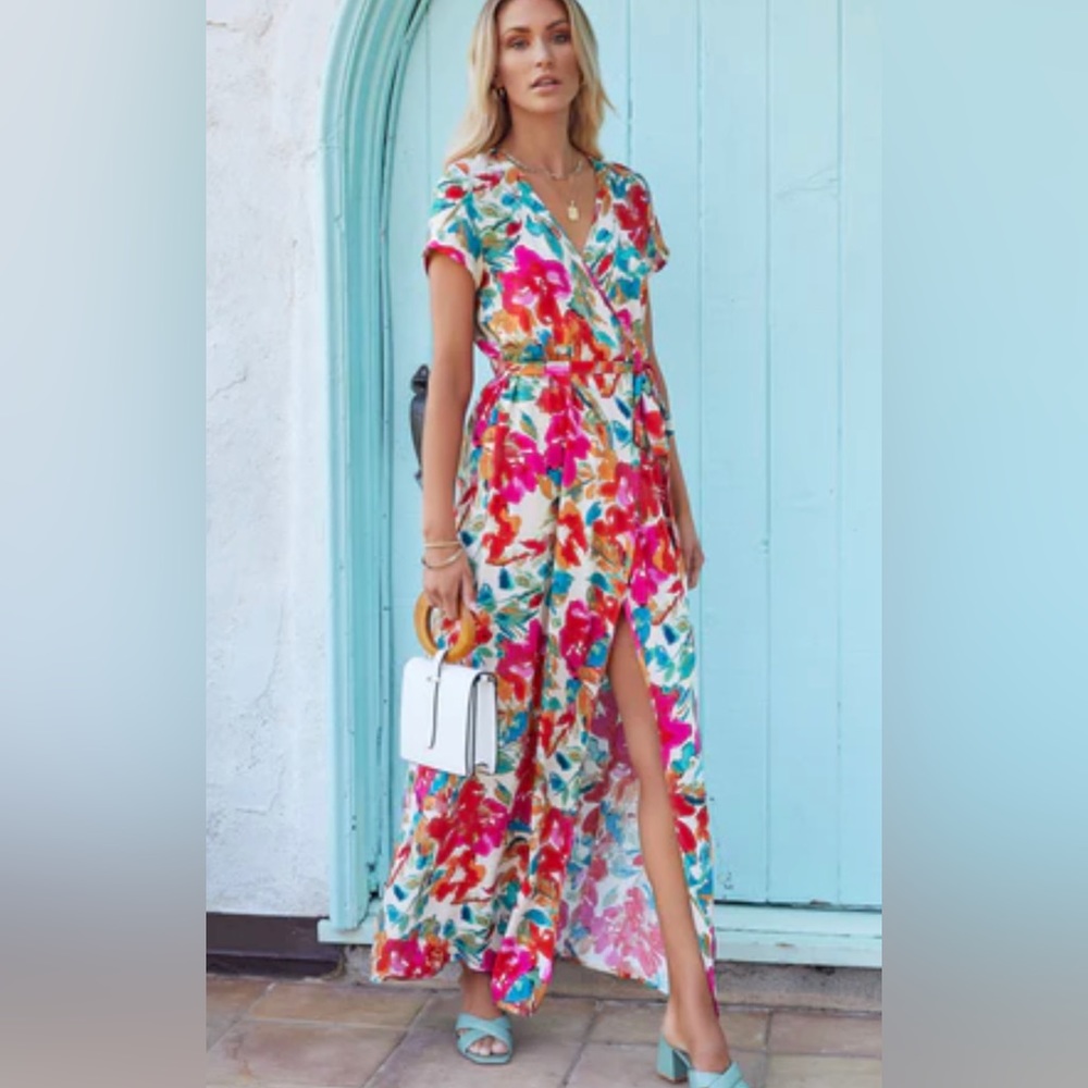 Floral wrap dress
